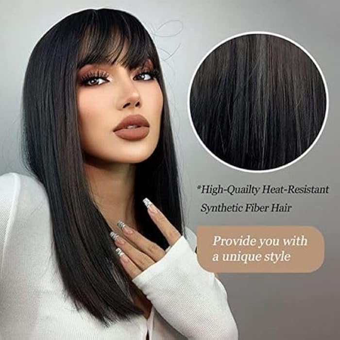 DILLARDS Long Black Soft Wig For Women Synthetic Heat Wig - Image 3